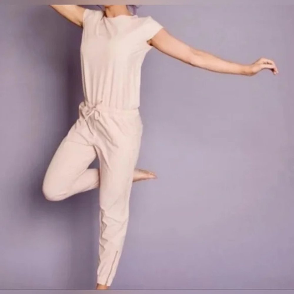 Albion Fit Blush Pink Jumpsuit Size Women's Size L Casual Activewear Comfy